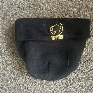 Nirvana Black Beanie with Gold Logo